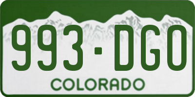CO license plate 993DGO