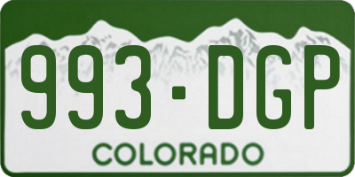 CO license plate 993DGP