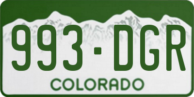 CO license plate 993DGR
