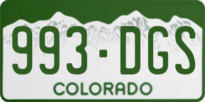 CO license plate 993DGS