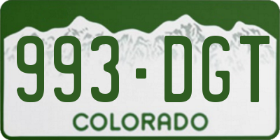 CO license plate 993DGT