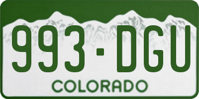 CO license plate 993DGU