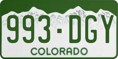 CO license plate 993DGY