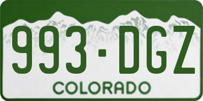 CO license plate 993DGZ