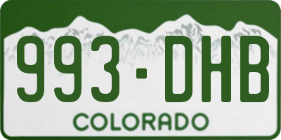 CO license plate 993DHB