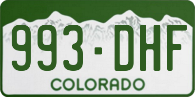 CO license plate 993DHF