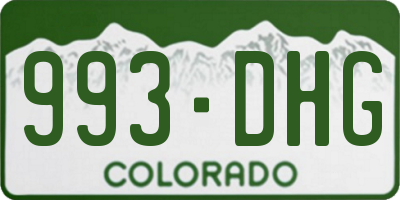 CO license plate 993DHG