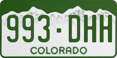 CO license plate 993DHH