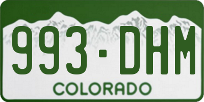 CO license plate 993DHM