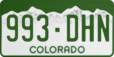 CO license plate 993DHN