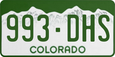 CO license plate 993DHS