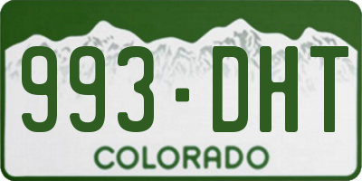 CO license plate 993DHT