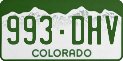 CO license plate 993DHV