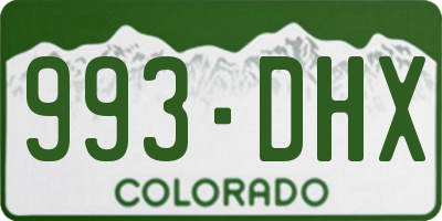 CO license plate 993DHX