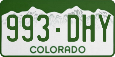 CO license plate 993DHY