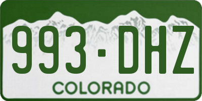 CO license plate 993DHZ
