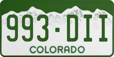CO license plate 993DII
