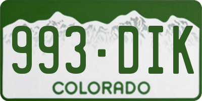 CO license plate 993DIK