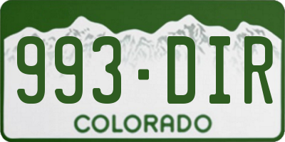CO license plate 993DIR