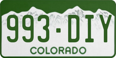 CO license plate 993DIY