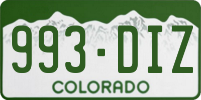 CO license plate 993DIZ