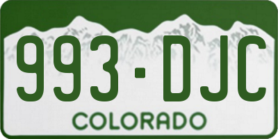 CO license plate 993DJC