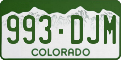 CO license plate 993DJM
