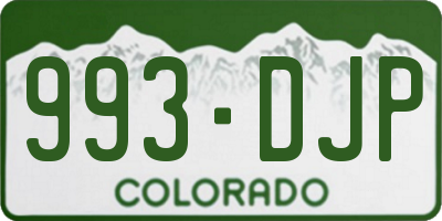 CO license plate 993DJP
