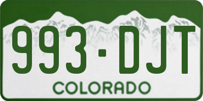 CO license plate 993DJT