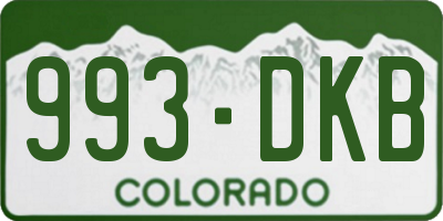 CO license plate 993DKB