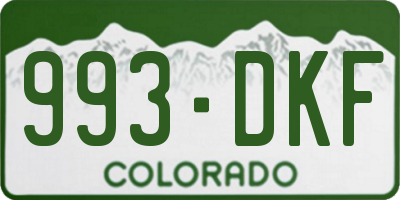 CO license plate 993DKF