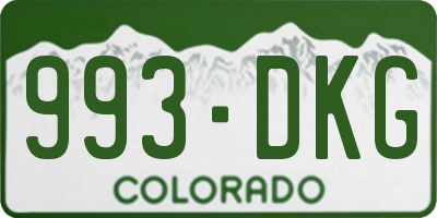 CO license plate 993DKG