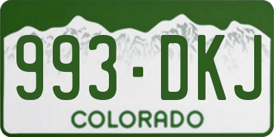 CO license plate 993DKJ