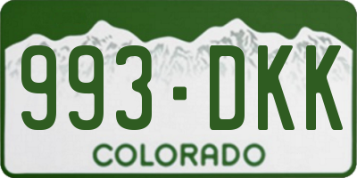 CO license plate 993DKK