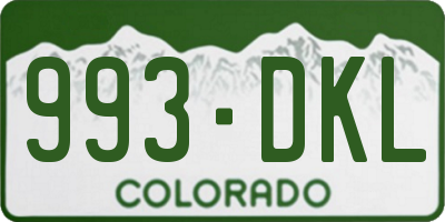 CO license plate 993DKL