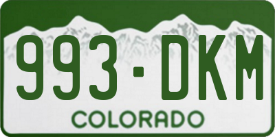 CO license plate 993DKM