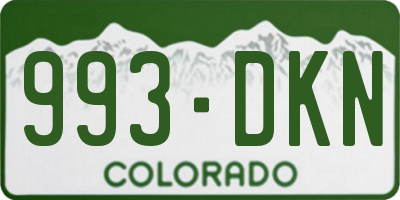 CO license plate 993DKN