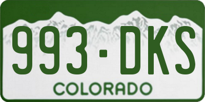 CO license plate 993DKS