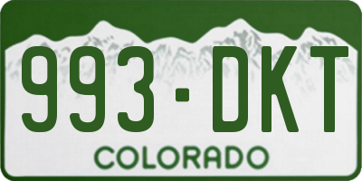 CO license plate 993DKT