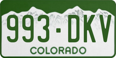 CO license plate 993DKV