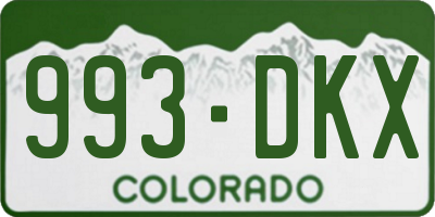 CO license plate 993DKX