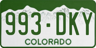 CO license plate 993DKY
