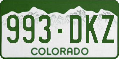 CO license plate 993DKZ