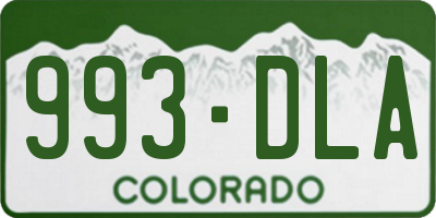 CO license plate 993DLA
