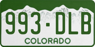 CO license plate 993DLB