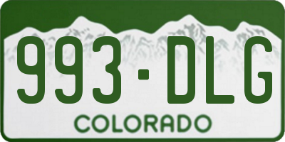 CO license plate 993DLG