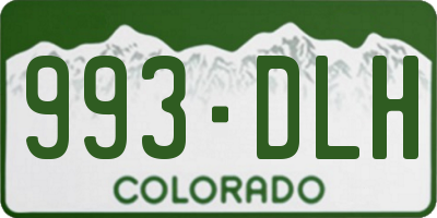 CO license plate 993DLH