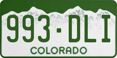 CO license plate 993DLI