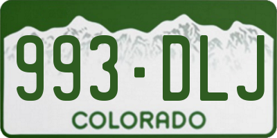 CO license plate 993DLJ