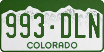 CO license plate 993DLN